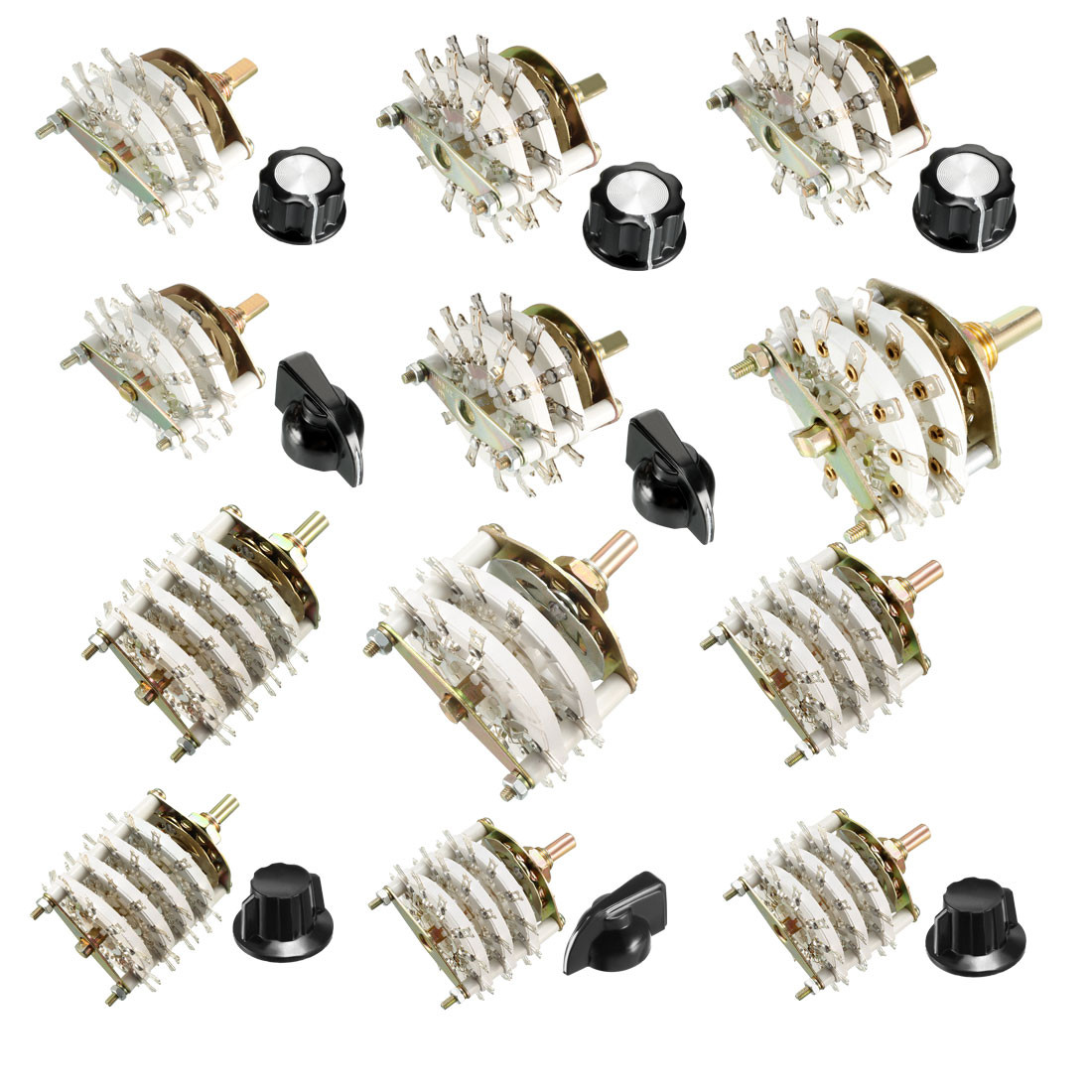 4/6 Pole 3/5/11 Position 2/3/4 Deck Band Channel Rotary Switch Selector w Knob