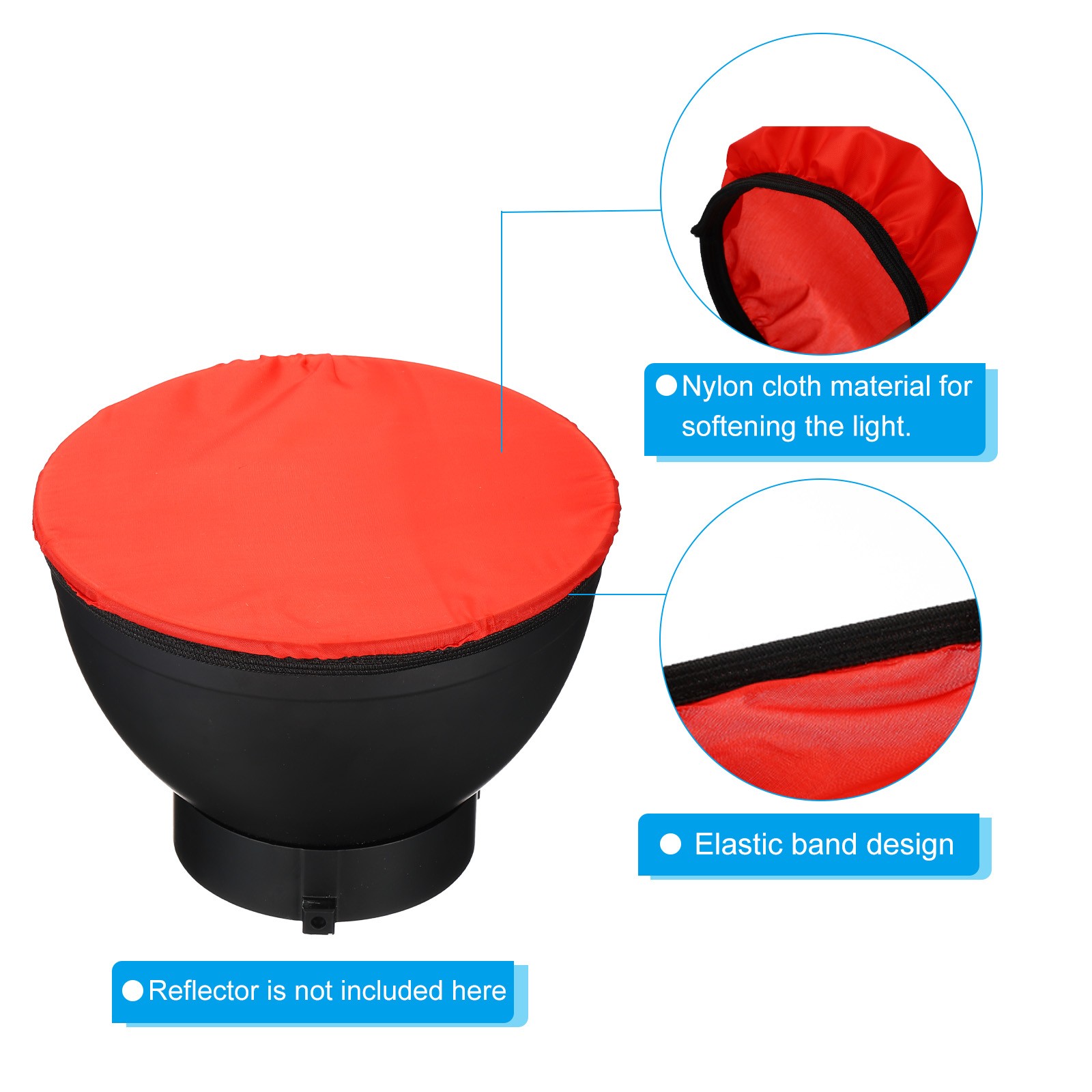 7" 18cm soft diffuser lamp cover, 4pcs fabric diffuser, red