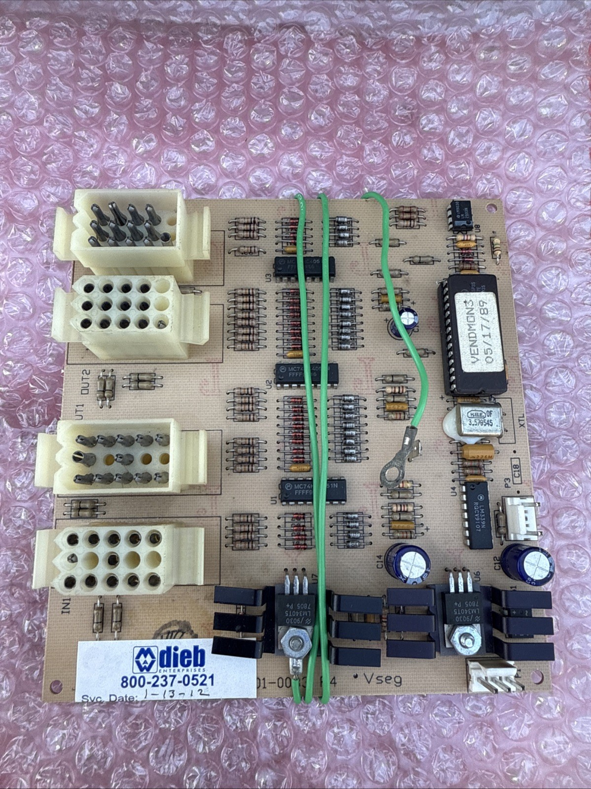VINTAGE POLYVEND TOMS SNACK MACHINE H22 CIRCUIT CONTROL BOARD H-22 REFURBISHED