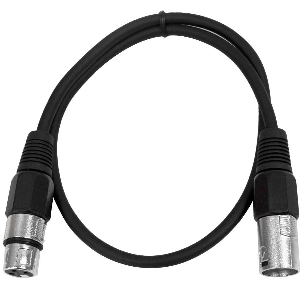 6 Pack Black 2ft XLR Patch Cables