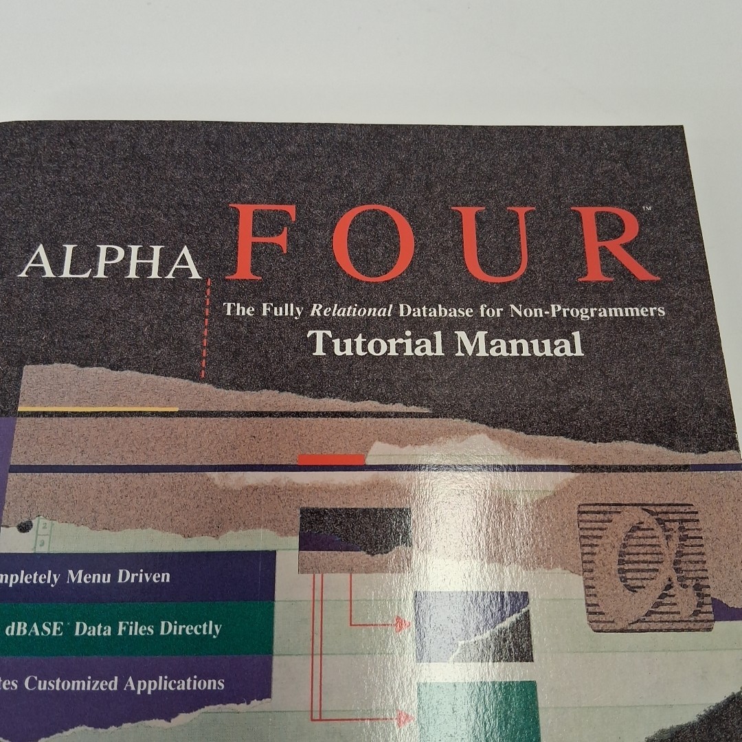 Alpha Four Fully Relational Database Non-Programmers Manuals Diskette Incomplete