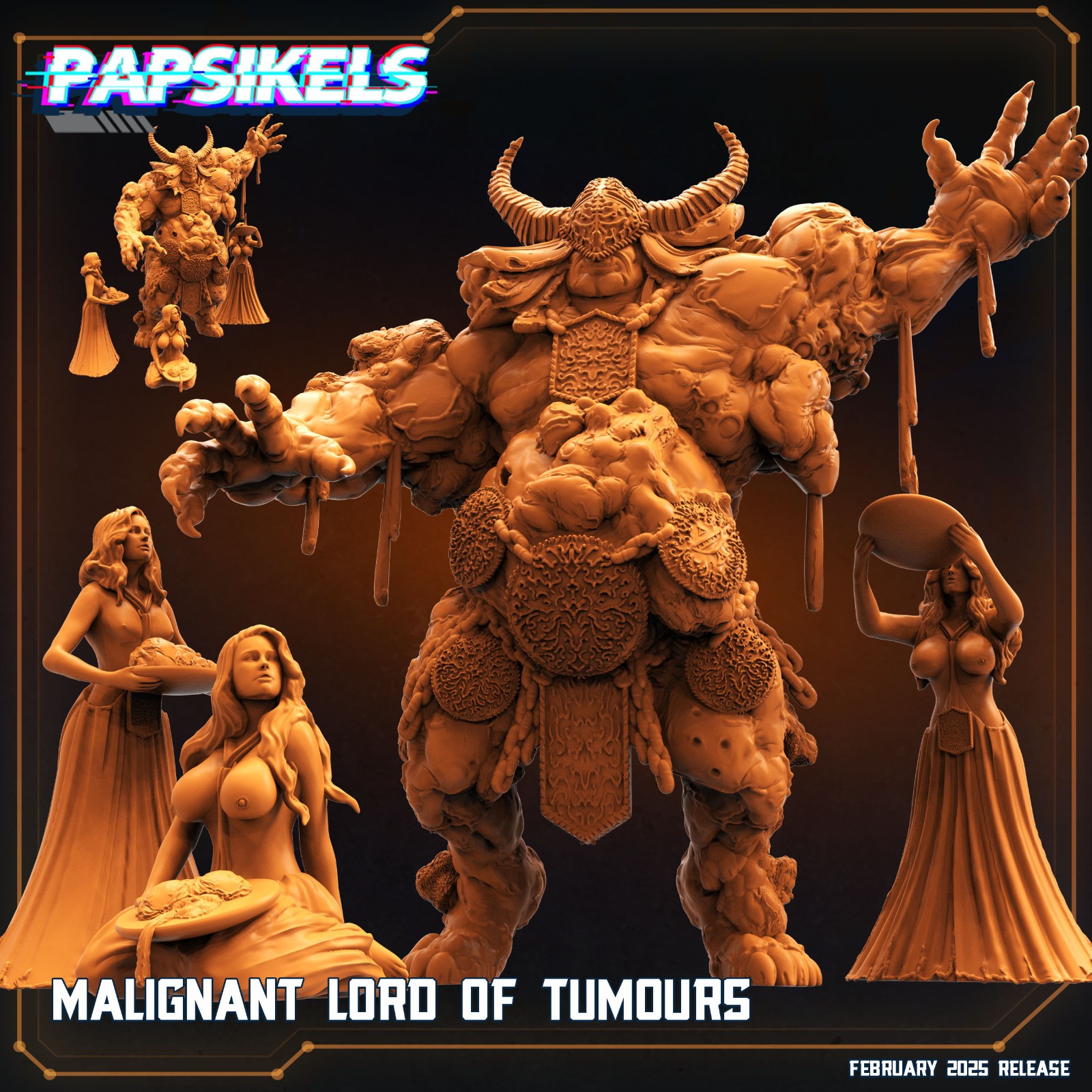 Malignant Lord of Tumours + Attendants – Papsikels Resin Miniature | Trench Crus