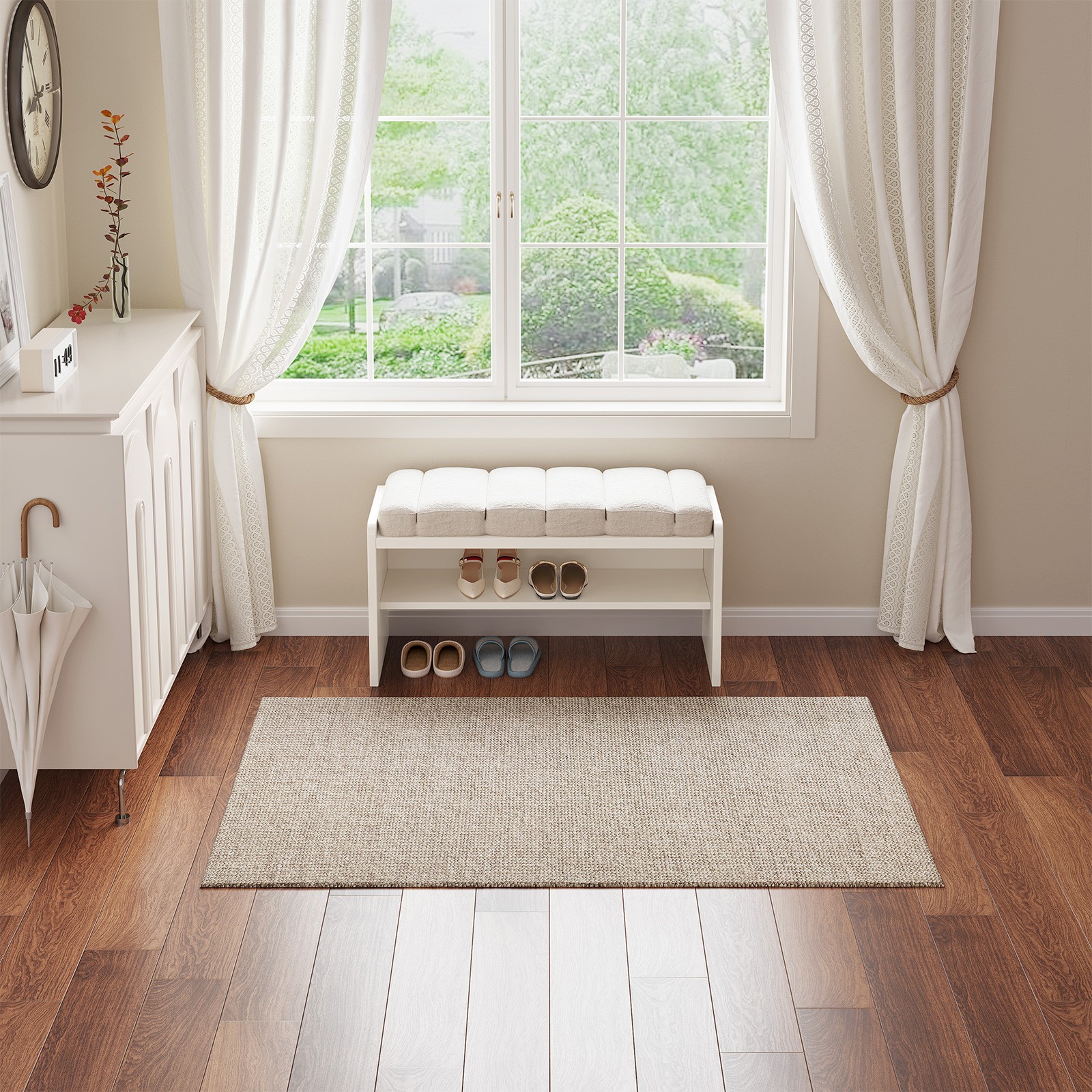 Multi-Functional Storage Bench Comfy Shoe Changing Stool Modern Entryway Bench