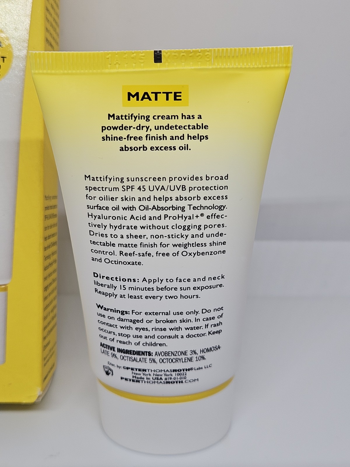 Peter Thomas Roth Max Matte Shine Control Sunscreen SPF 45 - 1.7oz READ DESCRIPT