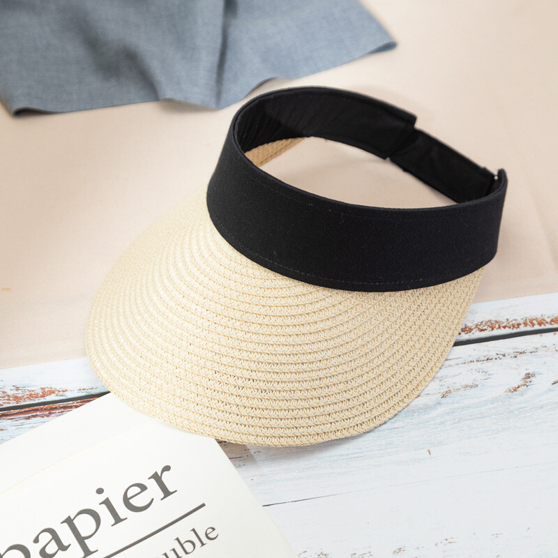 Women Adjustable Wide Brim Anti-Uv Protection Hats Sun Visor Cap Hat Beach Chic