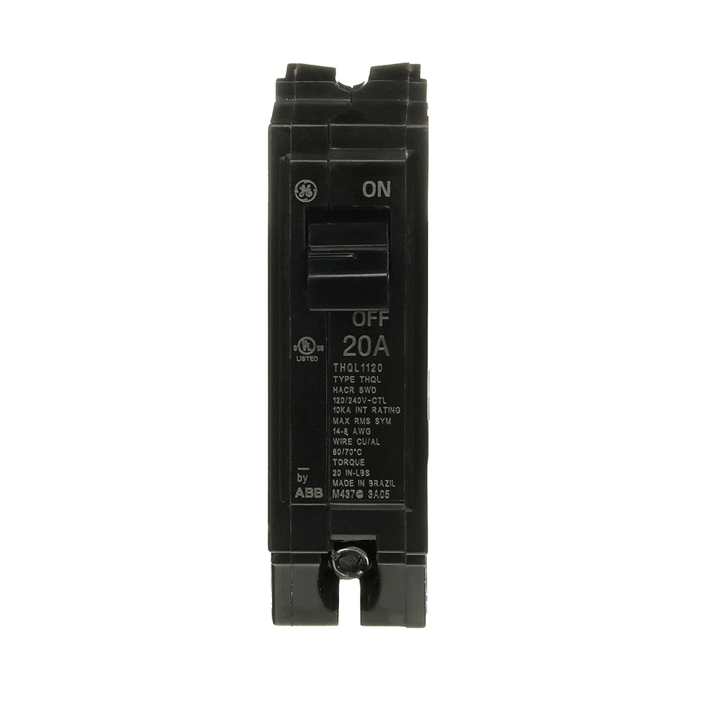GE ABB THQL1120 Circuit Breaker | 20A, 120V, 1 Pole