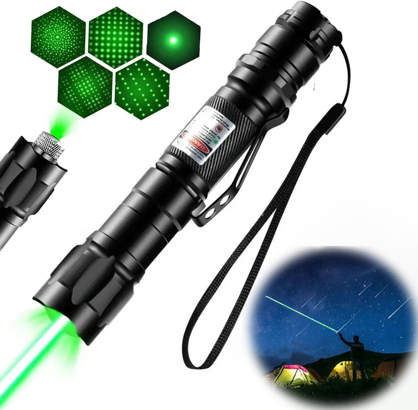 IVVTRYI Long Range Green Pointer Pwith On/Off Switch Button, L, red