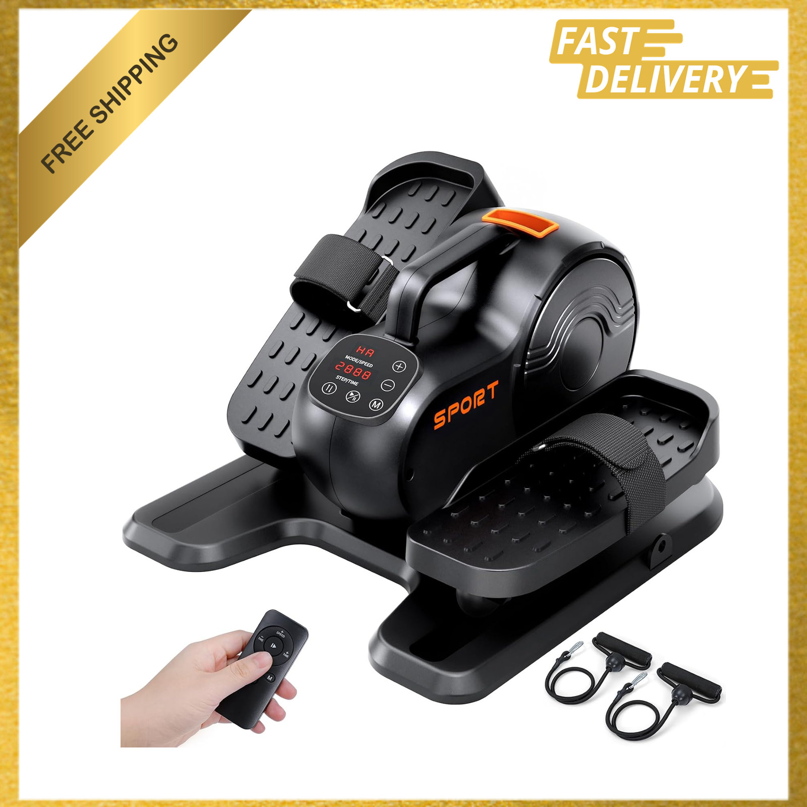 Under Desk Elliptical Machine, Electric Leg Exerciser with Remote Control, 16