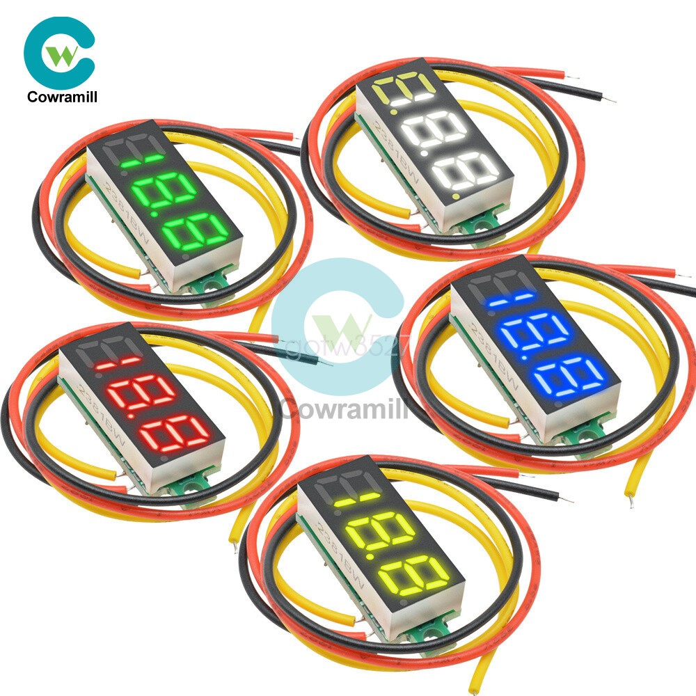 10PCS 0.28" 3Wire LED DC0-100V Voltmeter Digital Display Voltage Meter 12V 24V