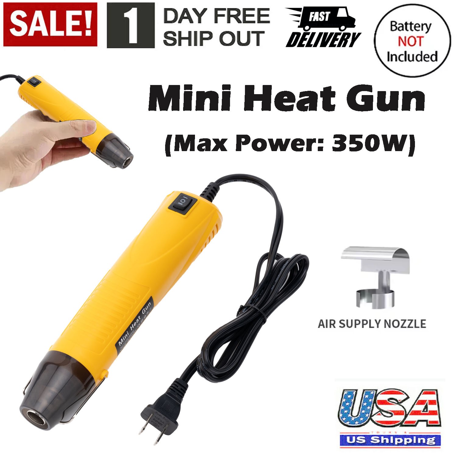 Compact Electric Mini Hot Air Gun with Stand for Repair Crafts Painting Shrink