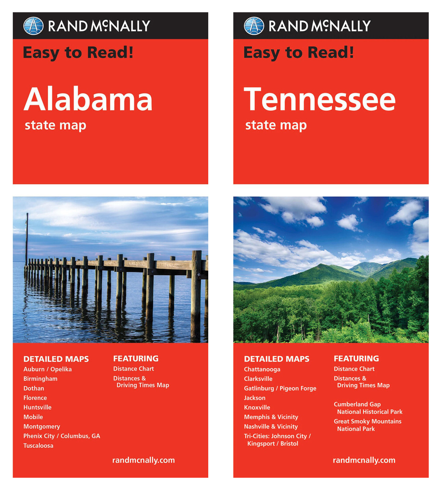 Rand McNally State Maps: Alabama and Tennessee(2 Maps)