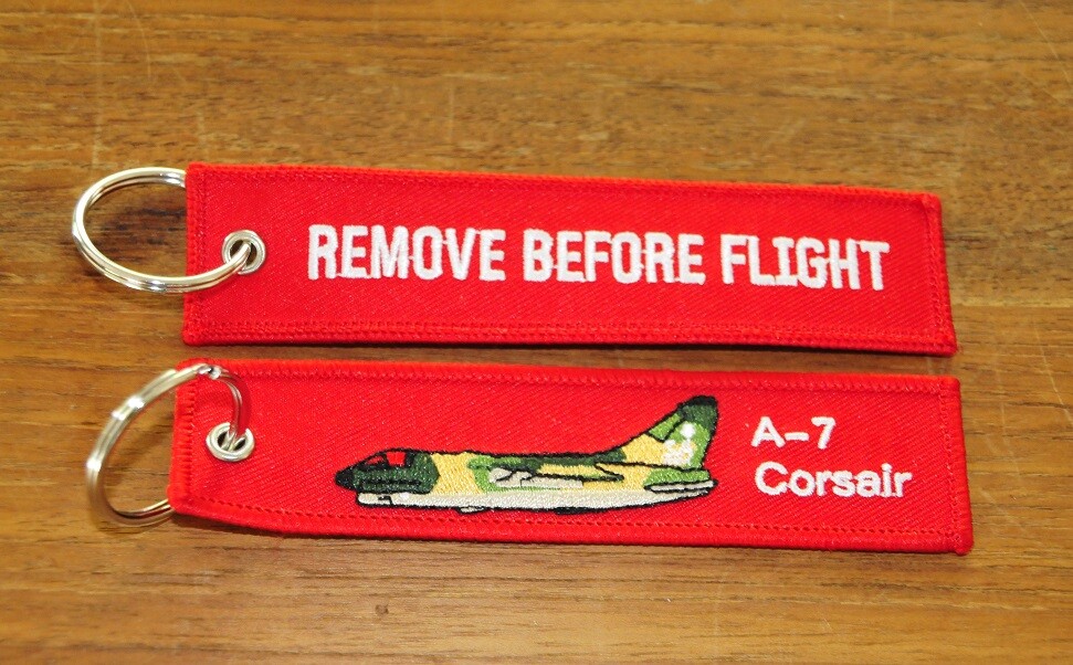 A-7 Corsair embroidered keychain keyring bagage tag