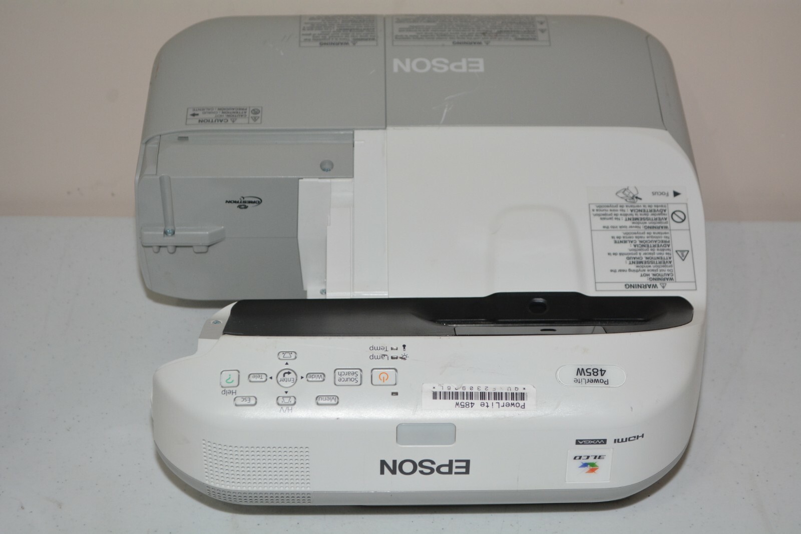 ^ Epson PowerLite 485W H602A Projector 3100 Lumens HDMI 2406 Lamp Hours #N332