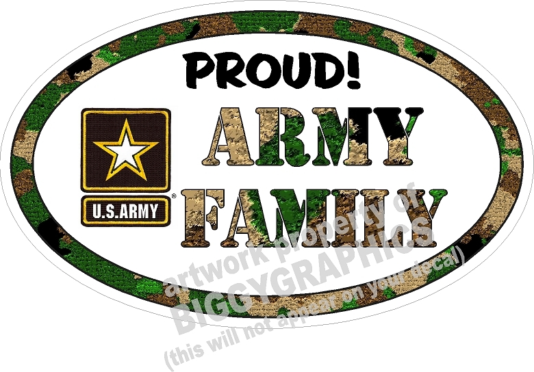 ARMY   VINYL DECAL PROUD FAMILY