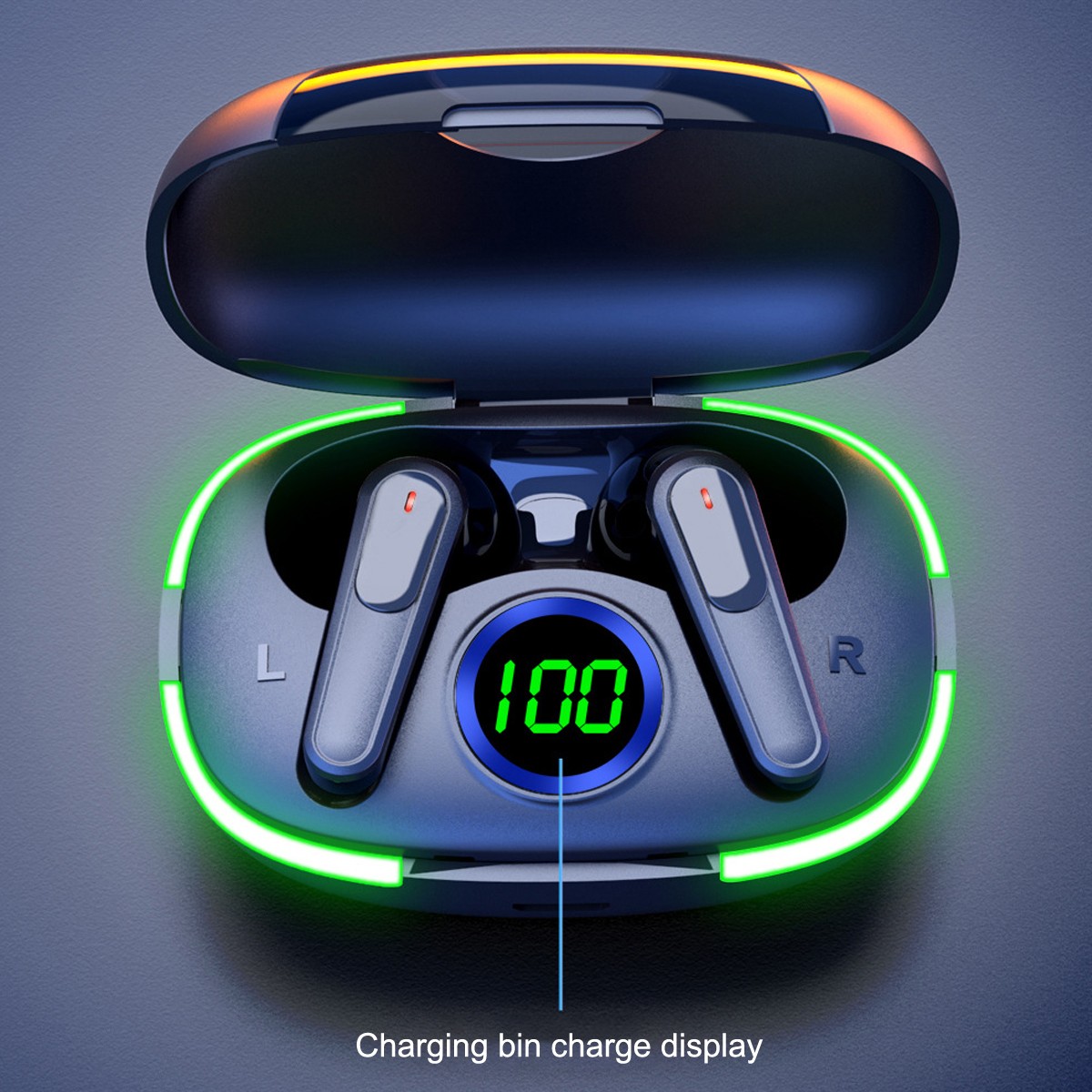 TWS Bluetooth 5.3 Earbuds Headset Wireless Noise Cancelling with Charging Case _