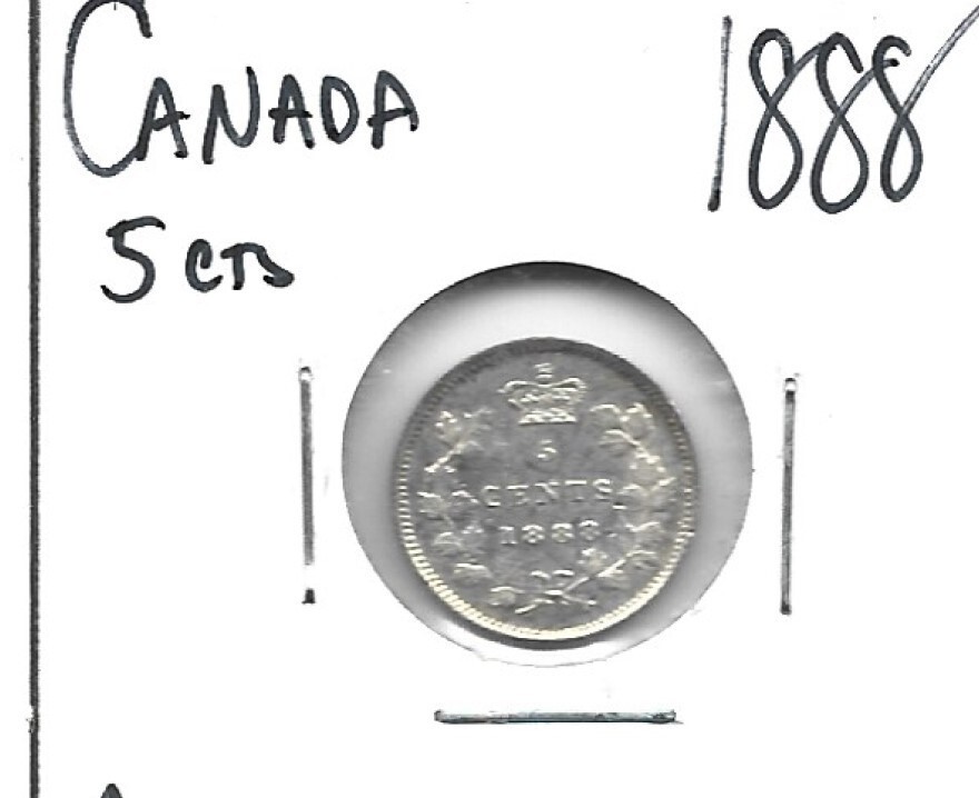 Canada Five Cents 1888 AU details