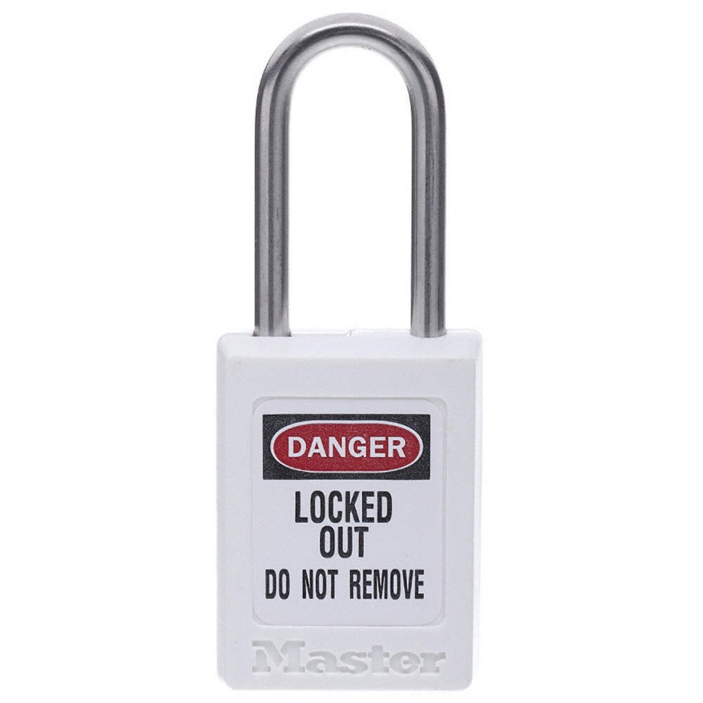 MASTER LOCK S31WHT Lockout Padlock,KD,White,1-7/8"H 6MCT3