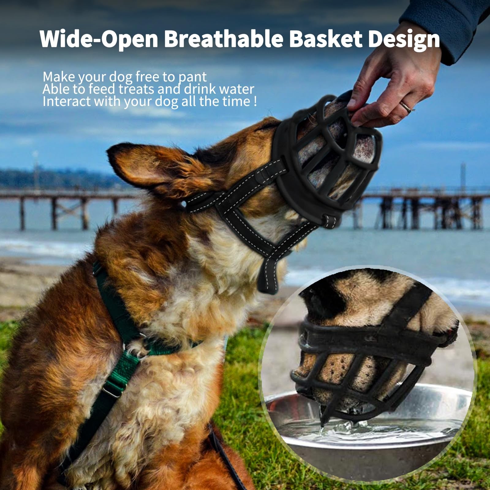 Large Soft Silicone Dog Muzzle Size 5 For Training Safe And Comfortable Use