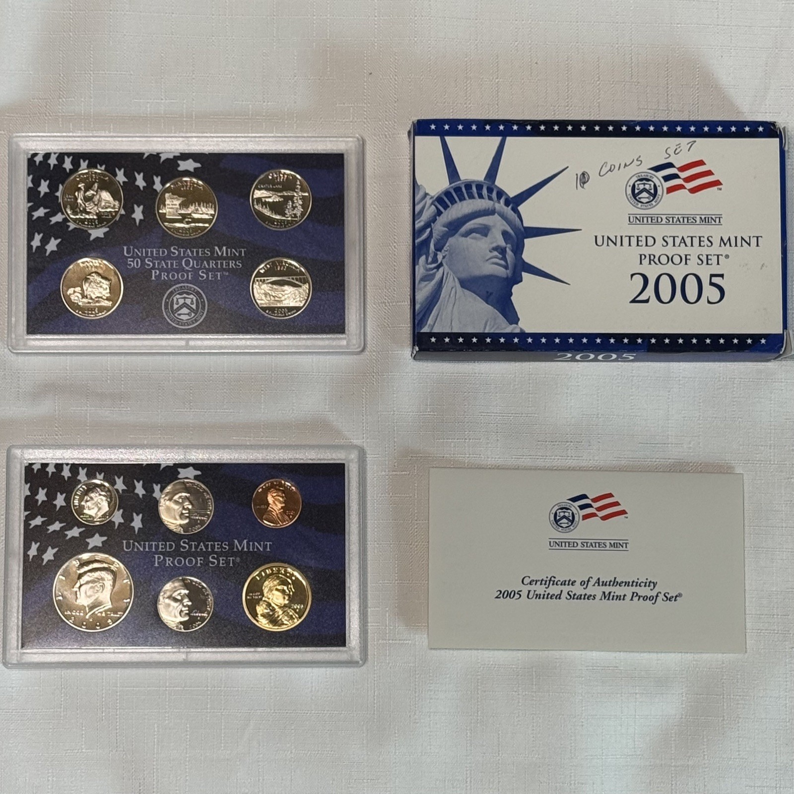 2005 Clad US Mint 10 COIN PROOF SET with COA Original Packaging COMPLETE