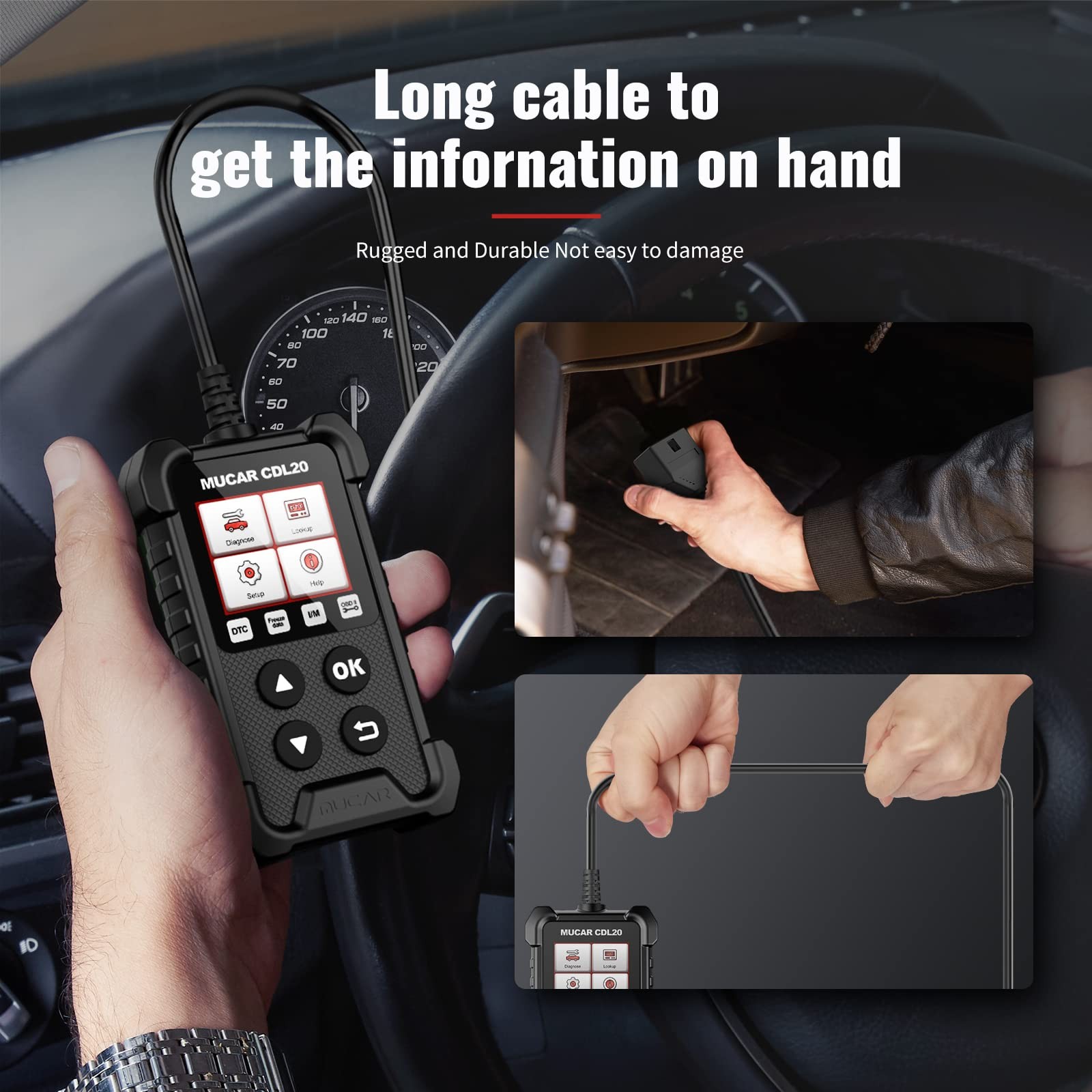 MUCAR CDL20 OBD2 Scanner Car OBD Diagnostic Fault Code Reader Tool Check Engine