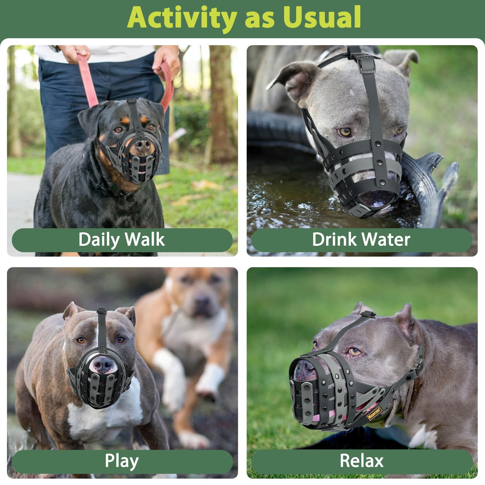 Pitbull Lightweight Basket Muzzle Large Medium Dogs Rottweiler Amstaff Biting