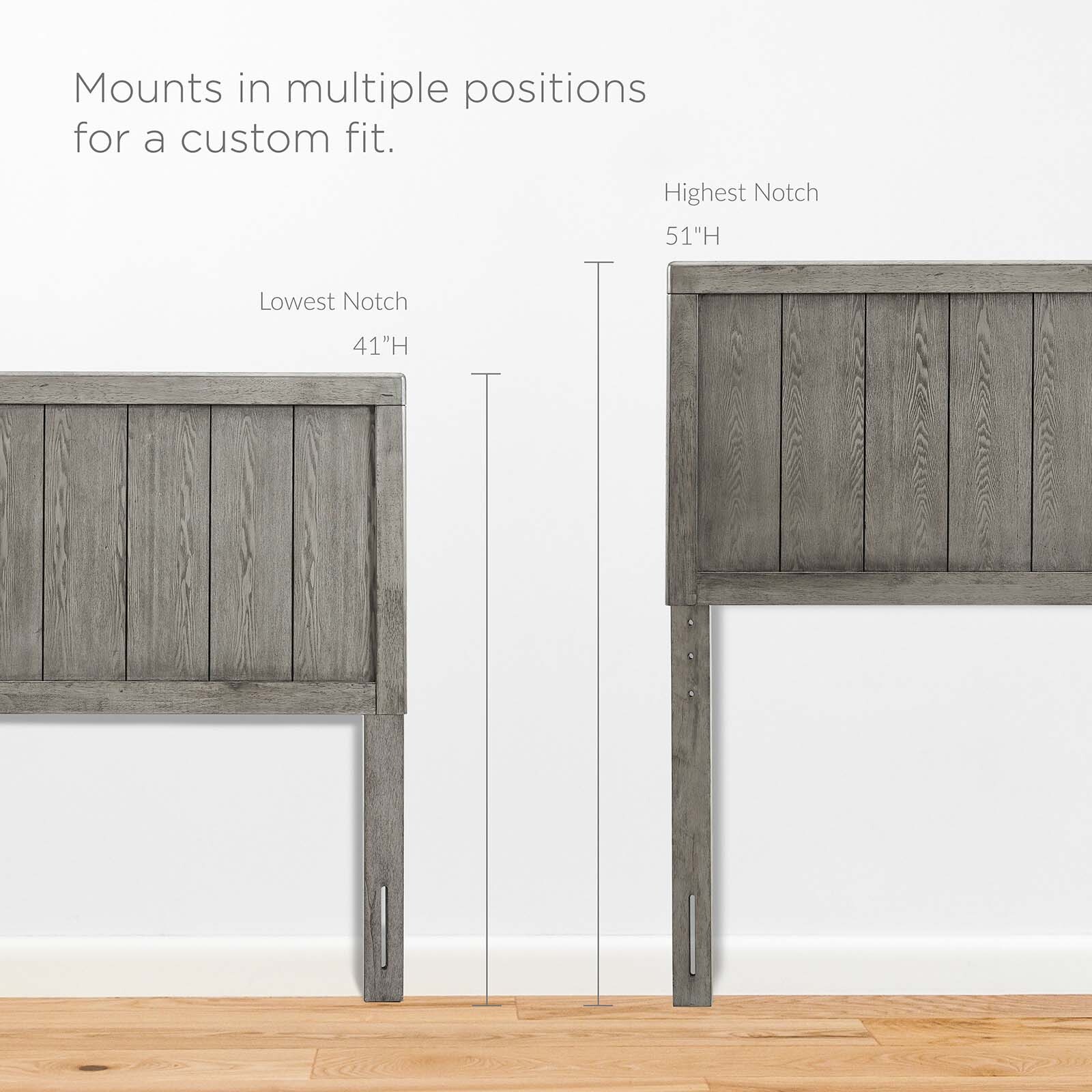 Modway Alana Wood Full Platform Bed in Gray With Angular Frame