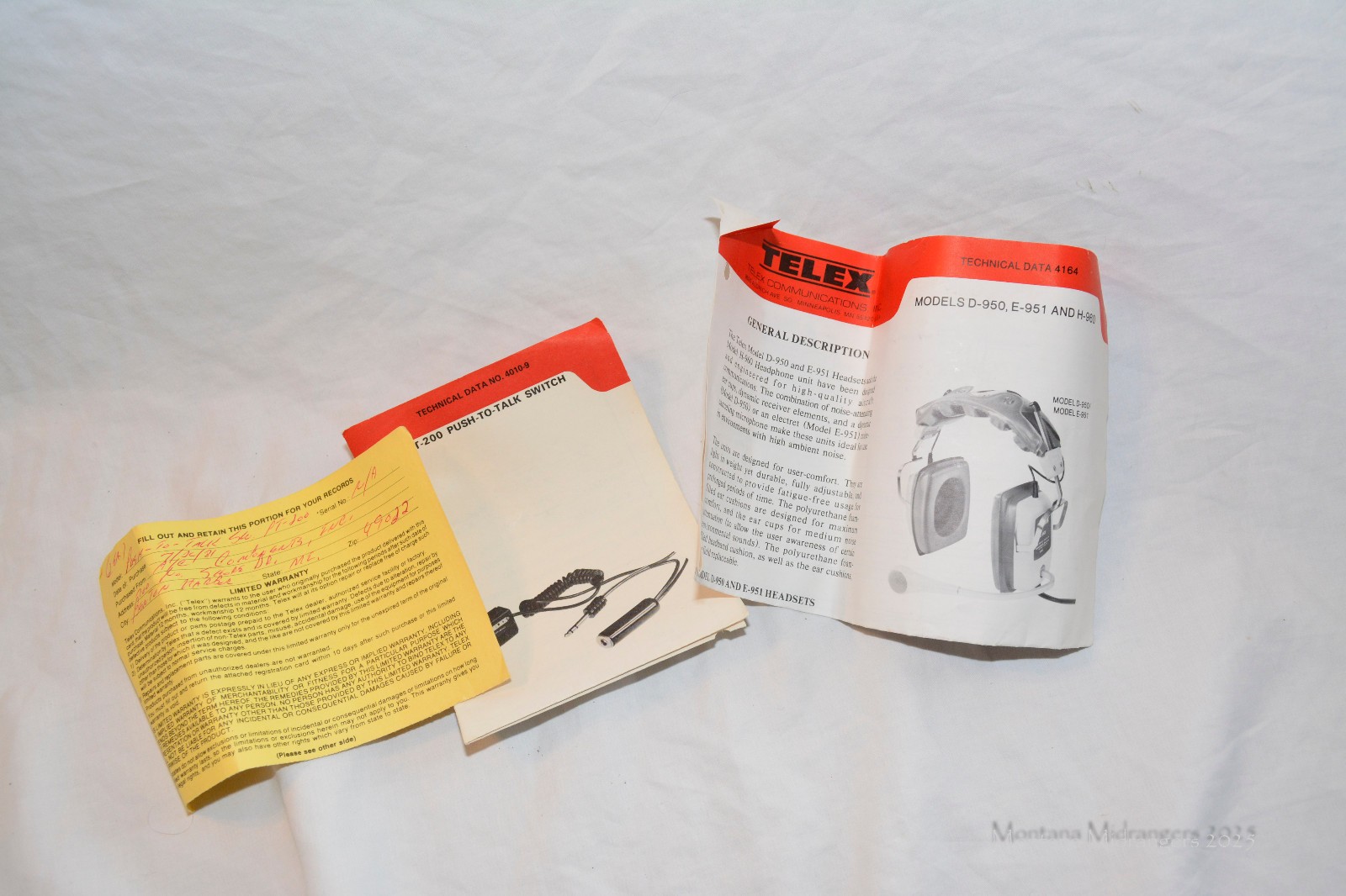 Telex E-951 Aviation Headsets Pair Dual Plug With Original Boxes And Paperwork