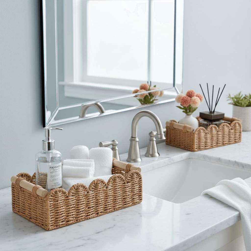 Scalloped Storage Basket for Over Shelves