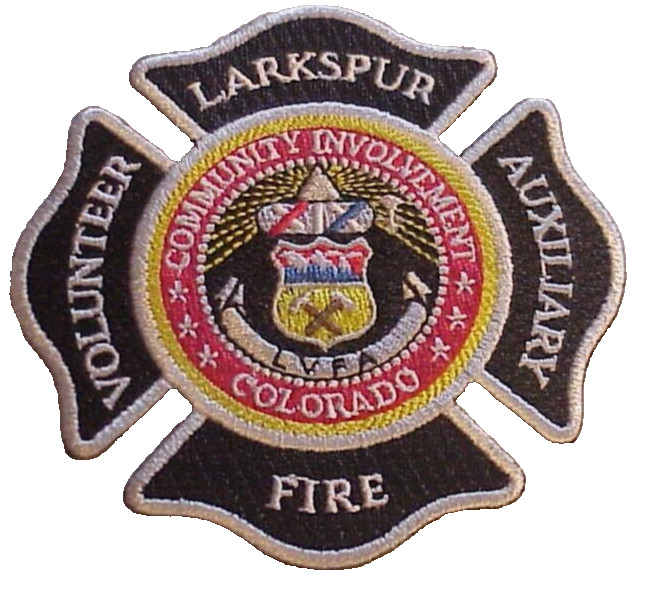 LARKSPUR COLORADO VOLUNTEER FIRE DEPT AUXILIARY PATCH NEW 3 `1/2"  FREE SHIPPING