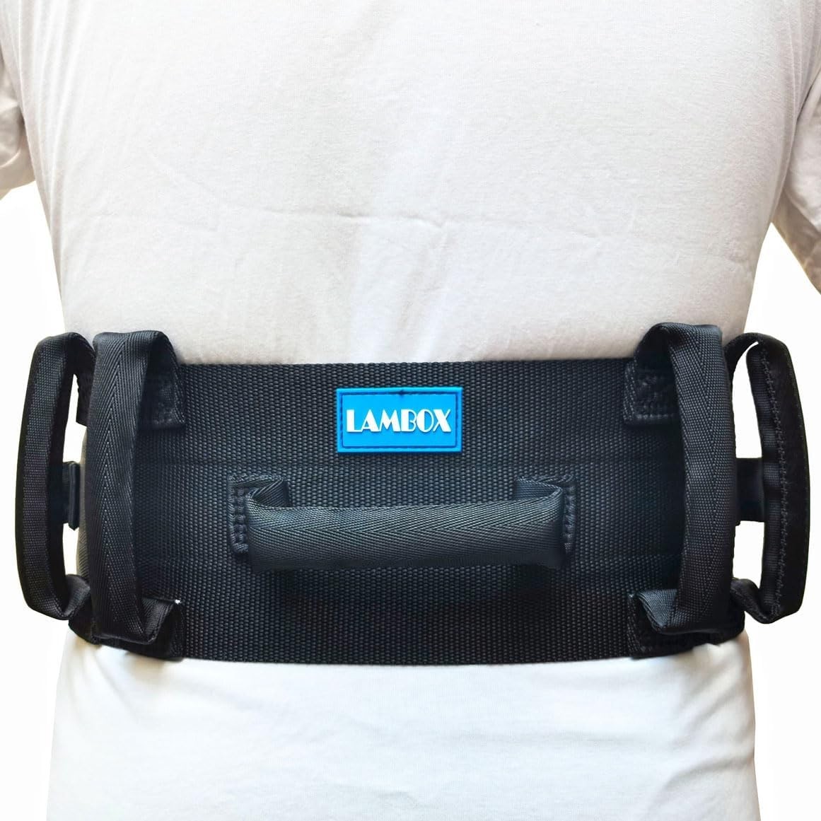 "LAMBOX Gait Belt Transfer Belt with 7 Nylon Padded Handles, Medical Nursing Saf