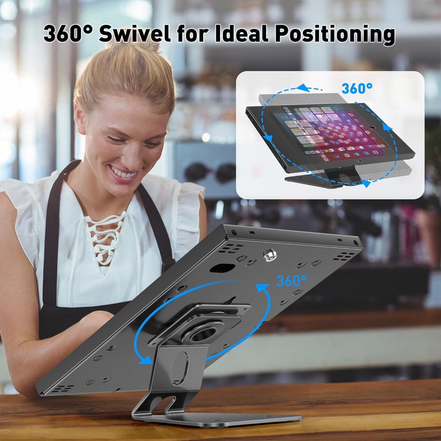Anti-Theft Tablet Stand – iPad Locking & Security Stand, for iPad/ Air/ Pro