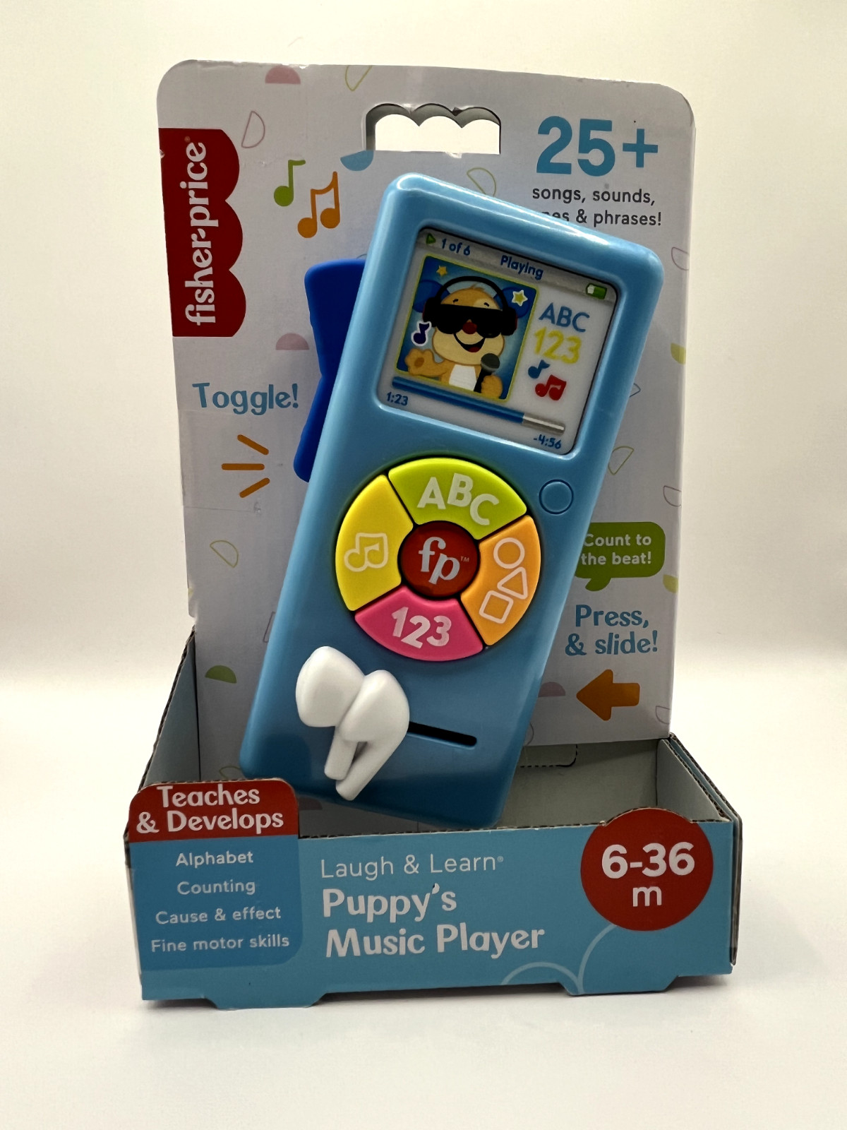 Laugh & Learn Puppys Music Player alphabet Counting Fine Motor 6-36 Month Toy 5"