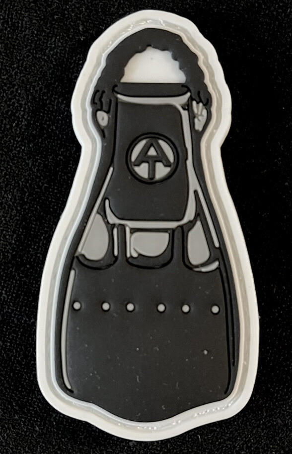 Swim Fin PVC Morale patch, 3 inch Hook & Loop Attachment, Scuba Jet Rocket