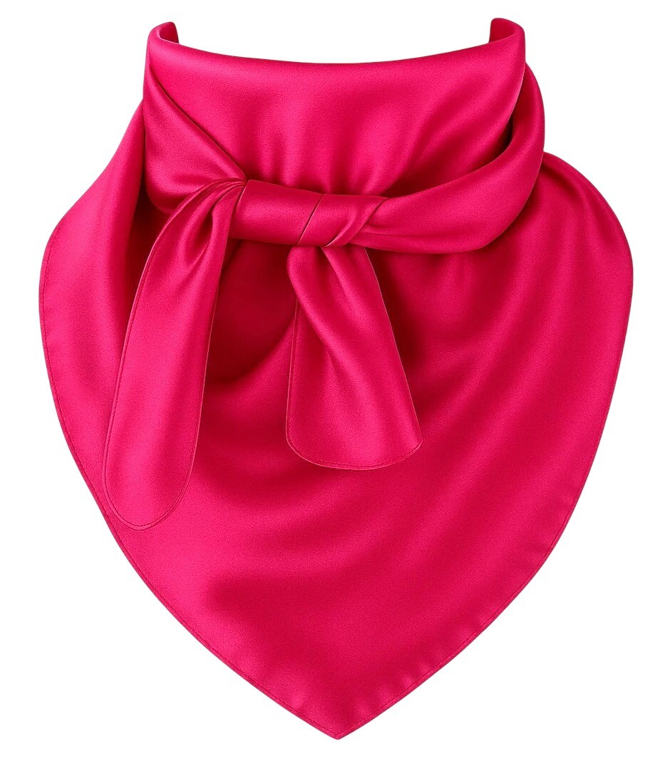 Hot Pink Wild Rag Scarf 35x35 Satin Western Cowgirl Bandana