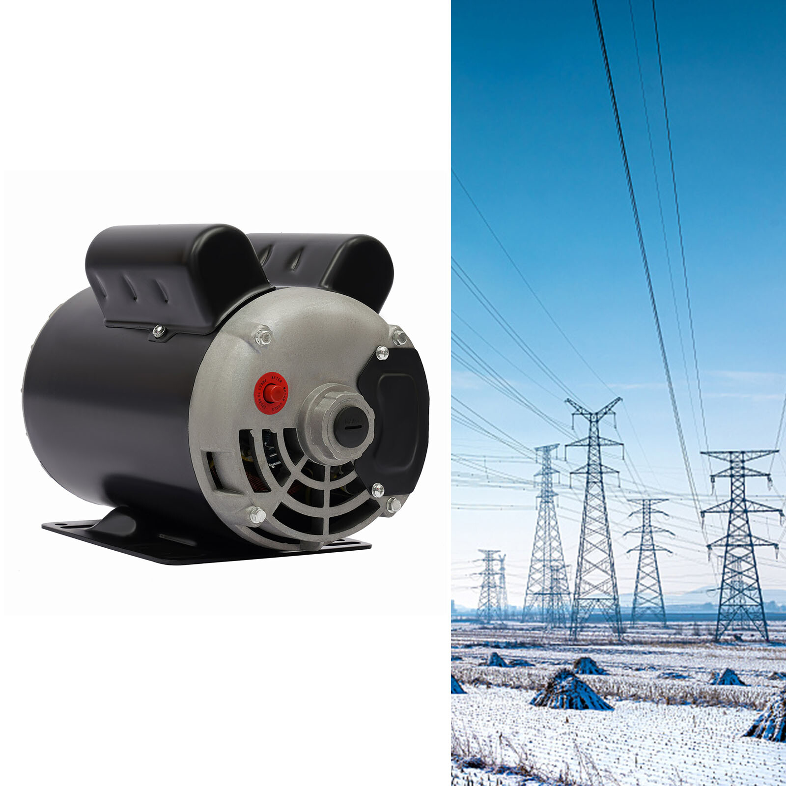 5HP Air Compressor Motor, 5/8" Shaft, 208-230V, Durable Performance