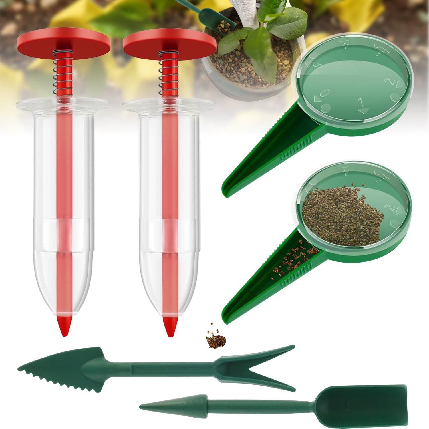6 Pcs Mini Sowing Seed Dispenser Seed Planter Tool Mini Hand Seed Spreader
