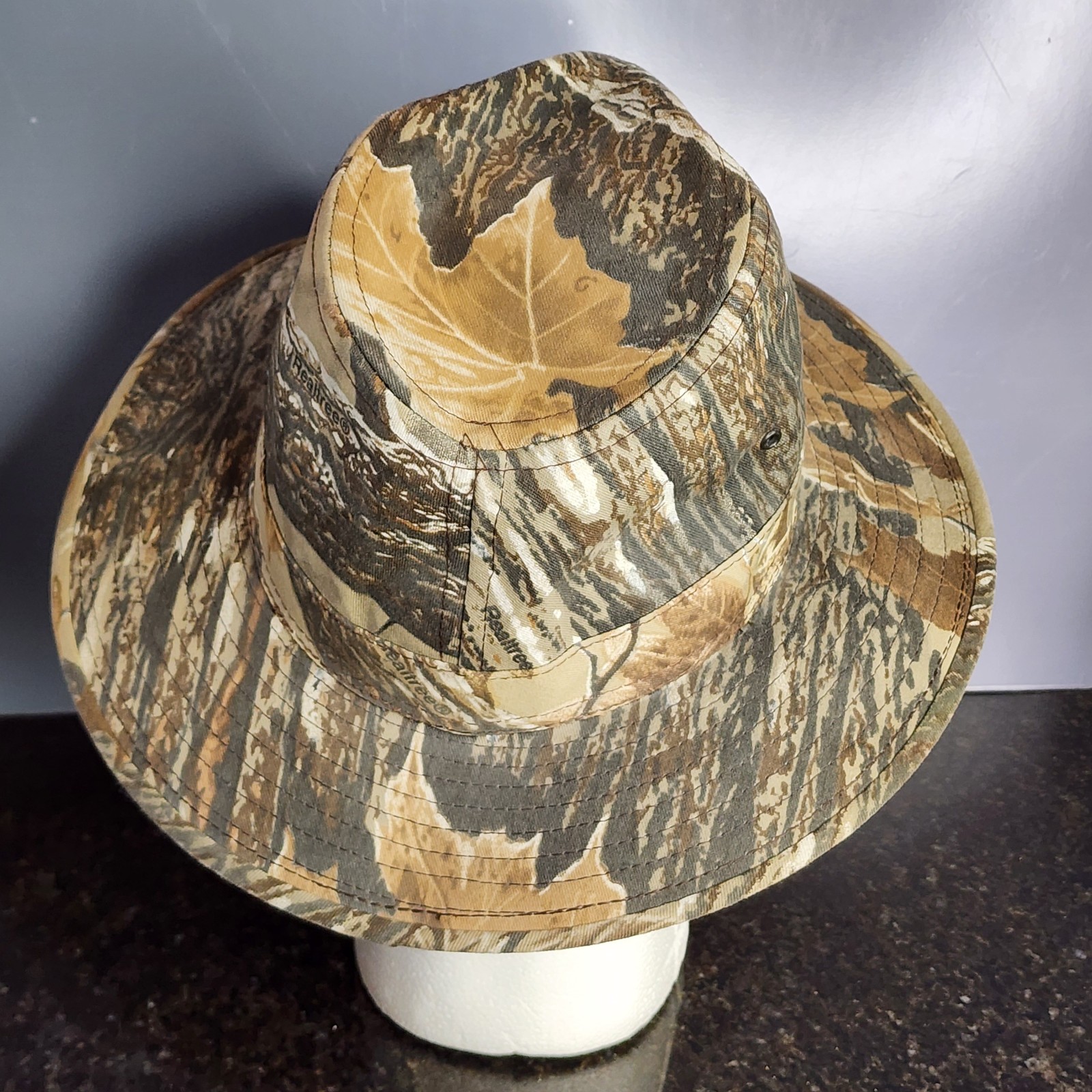Vintage Realtree Advantage Camo Fedora Hat Safari Outback Hunting Mens Large USA