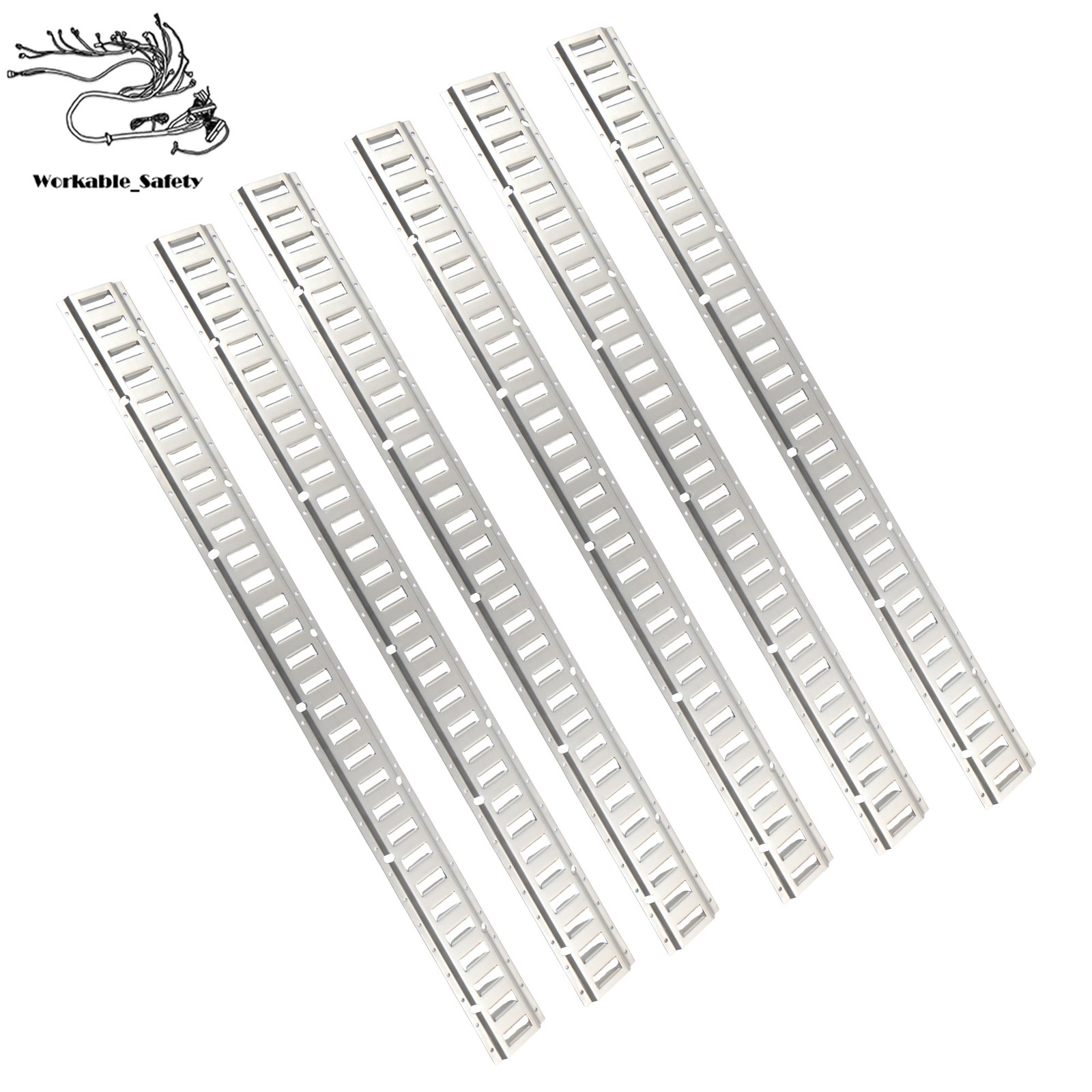 Silver 6 Pack 5 Foot E Track Rails, Zinc Plated Fit For Cargo Trailer Tie Down