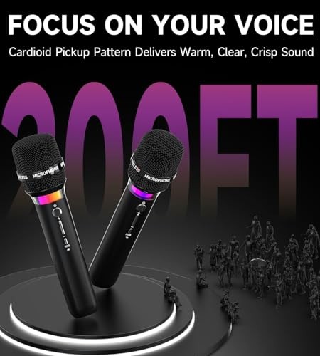 Wireless Microphone, Rechargeable Wireless Microphones with One-to-One Chip