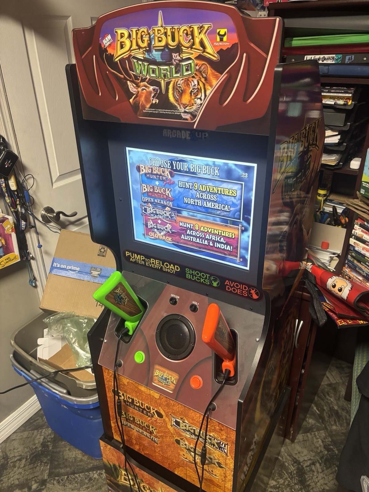 Arcade1Up Big Buck Hunter World Classic Arcade Machine 2 Light Gun Rifles AL
