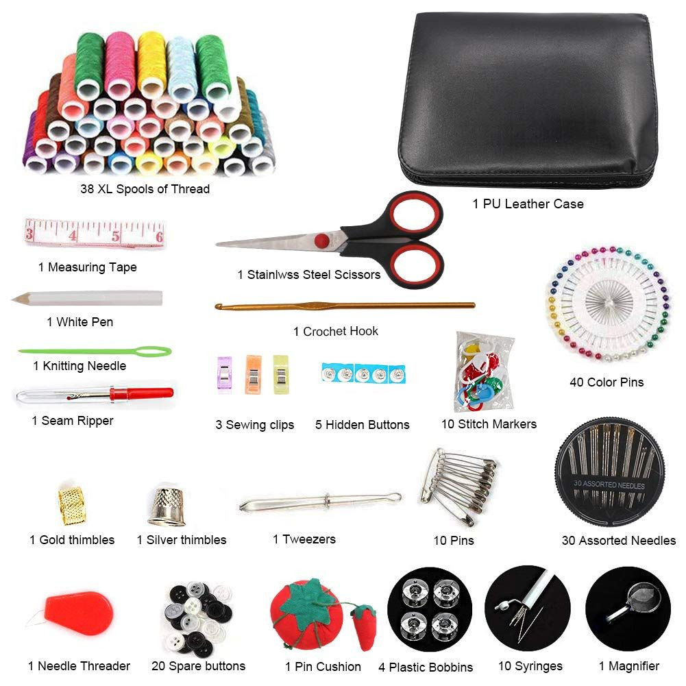 183PCS Premium Sewing Machine Kit, 38 XL Thread Spools Large Large-183PCS