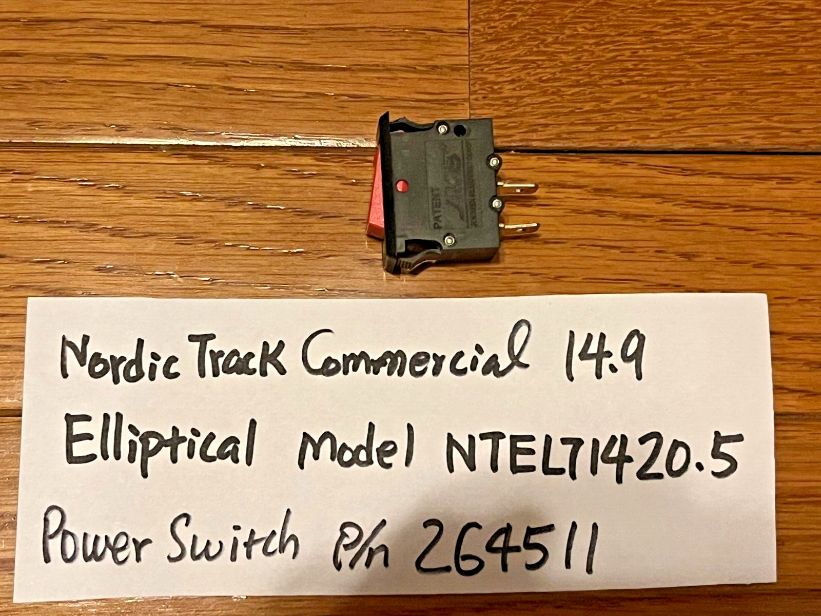 Power Switch p/n 264511 for NordicTrack COMM 14.9 Elliptical NTEL71420.5
