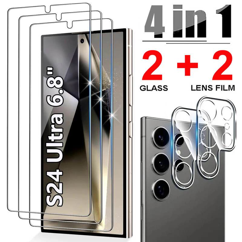 Tempered Glass Screen Protector And Lens Protector for Samsung S24 S25 S26 Ultra