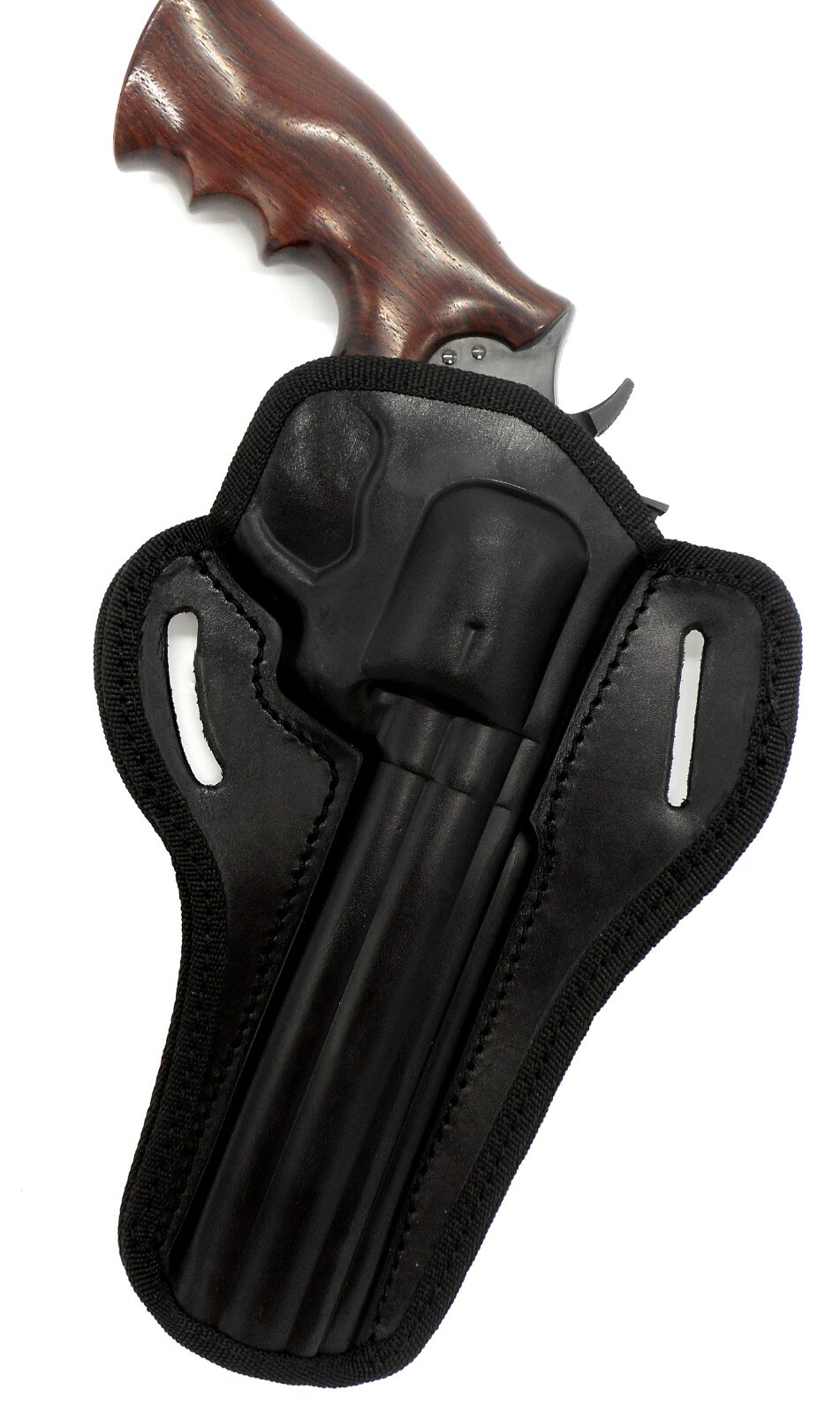 CEBECI Right Hand Black Leather Belt Holster for TAURUS MODEL 66 REVOLVER 6"