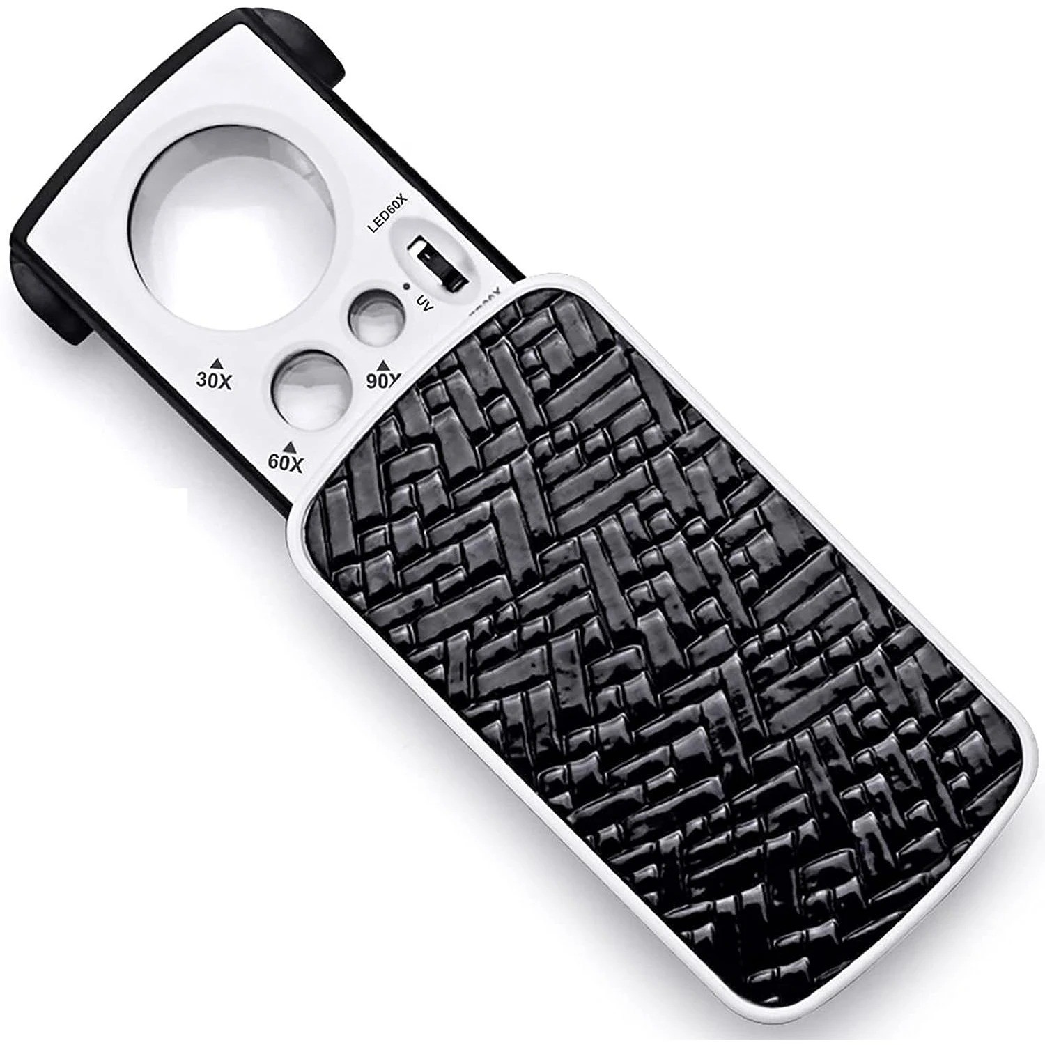 30X 60X 90X Pockets Magnifying Magnifier Jeweler Eye Glass Loupe Loop LED Light