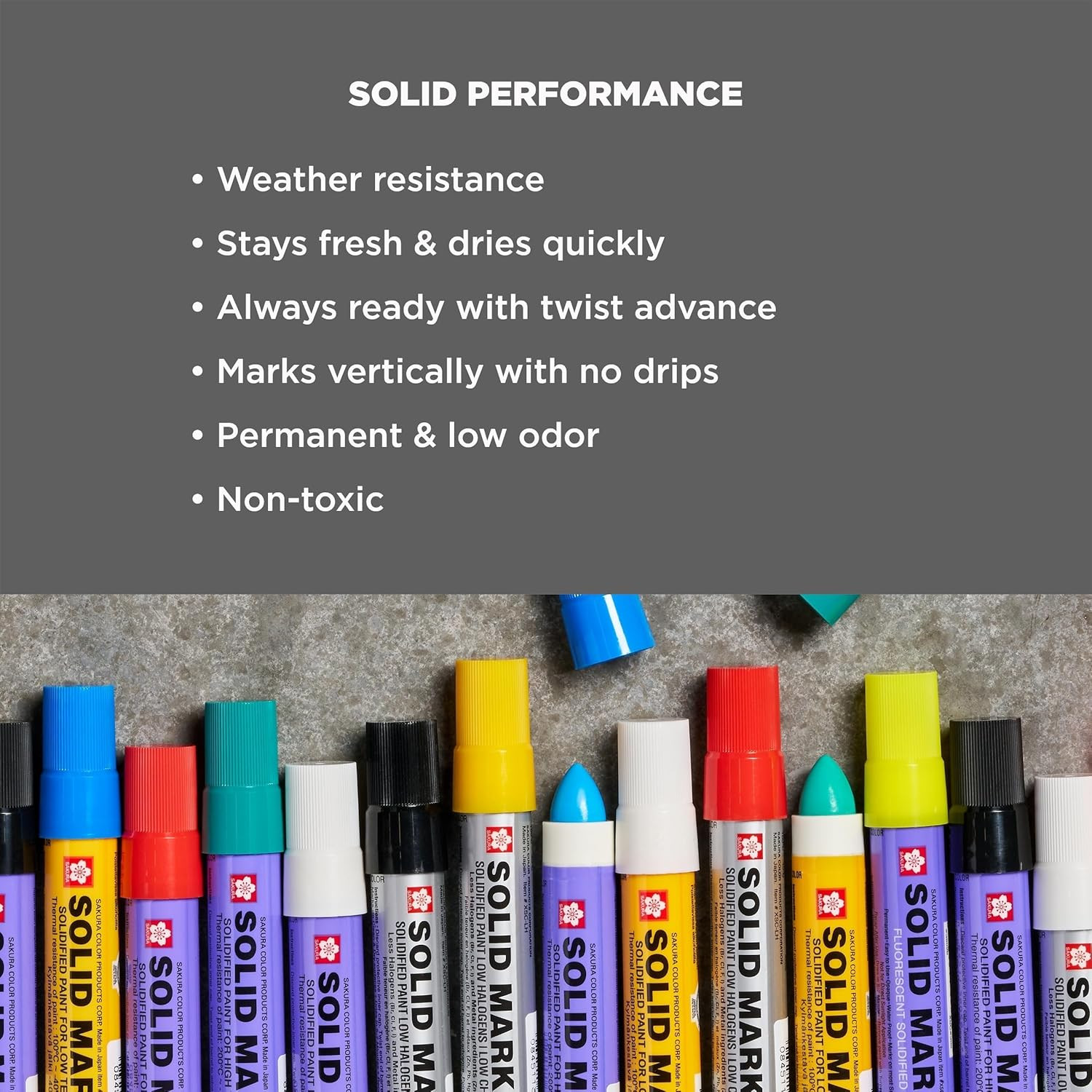 Sakura Solid Glow-In-The-Dark Paint Markers - Permanent Marker Paint Pens - Wind