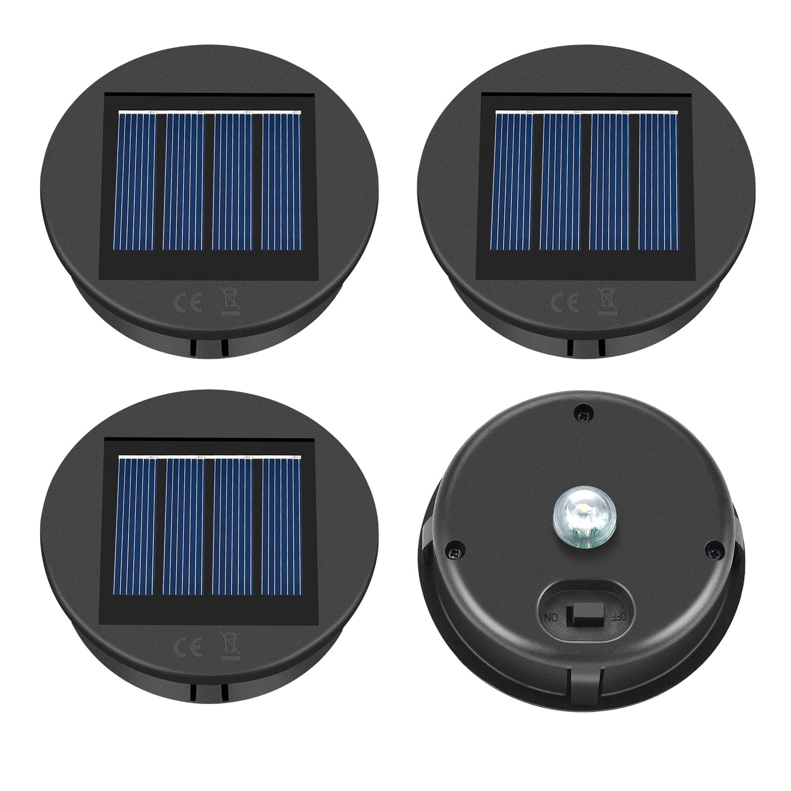 Solar Light Replacement Top 4 Pack (Top Size 3.15 inch, Bottom Size 2.83 inch...