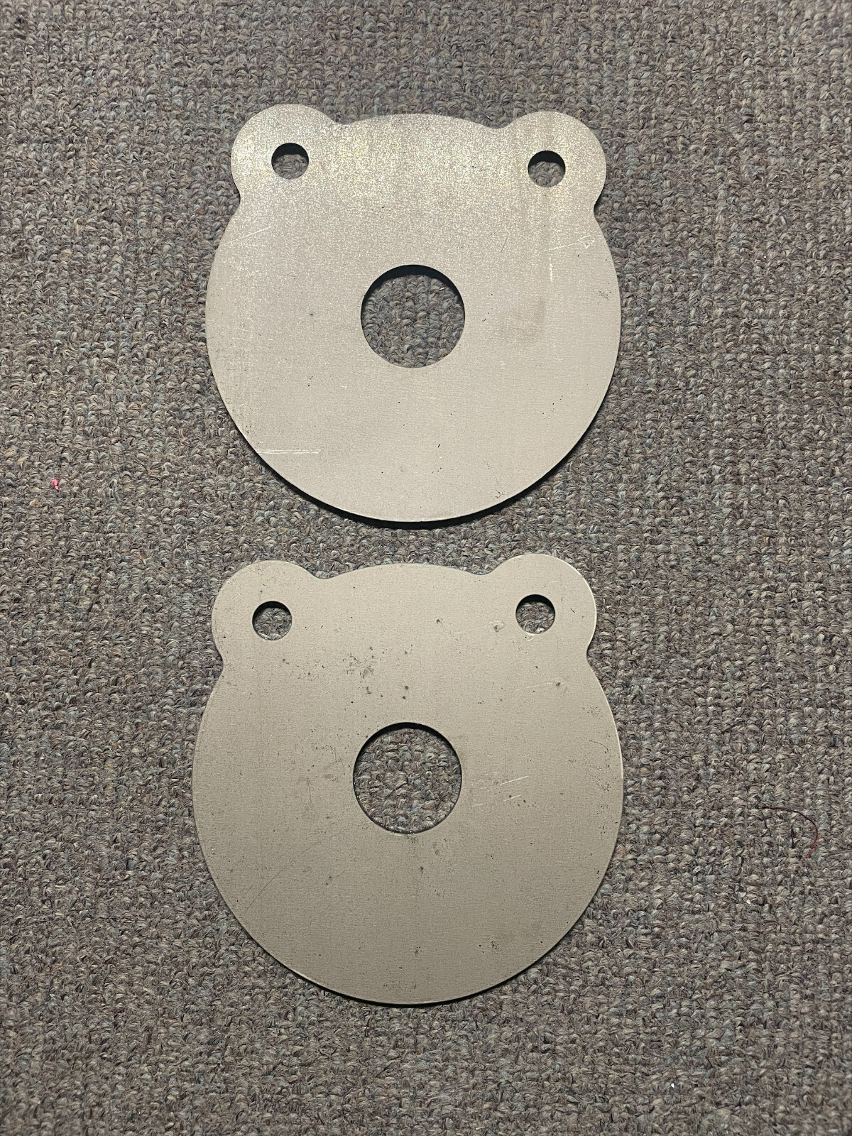 Steel A36 22cal Target Gong 8" x 3/16" Double 2 inch Center Hole IDPA 2 Pieces!