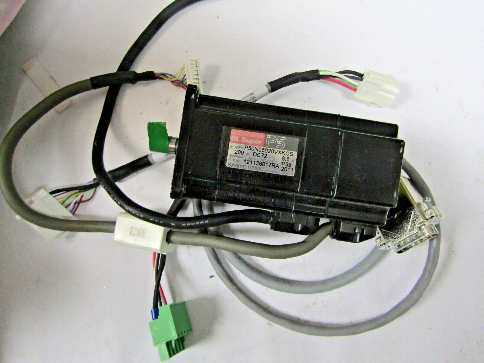 ✌️SANYODENKI P50N05020VXKCS 200W DC72V 8.6A BL SUPER SERVOMOTOR W/ EXTRA CABLES