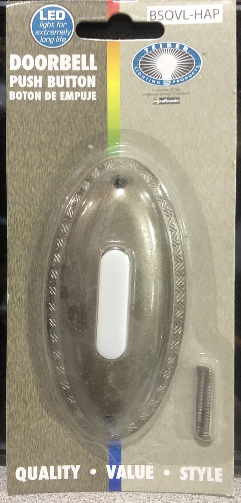Teiber Craftmade Surface Mount Doorbell Push Button Antique Pewter Vintage House